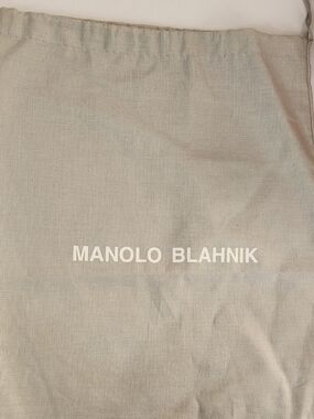 MANOLO BLAHNIK Light Beige Dust Bag 13.5 X 10 Drawstring Closure
